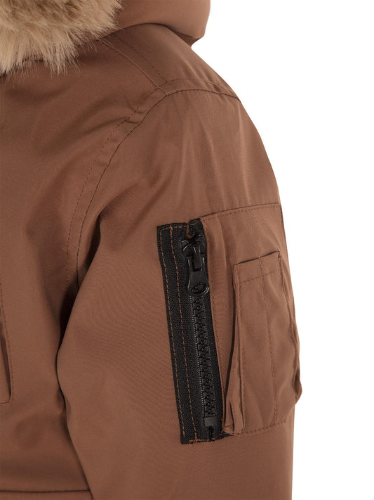 Civil Boys Kapüşonu Kürklü 2-5 Yaş Parka - Kahve
