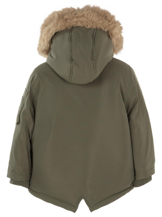 Civil Boys Kapüşonu Kürklü 2-5 Yaş Parka - Haki