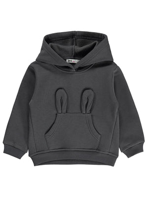 Civil Girls Kanguru Cepli 2-5 Yaş Sweatshirt - Gri