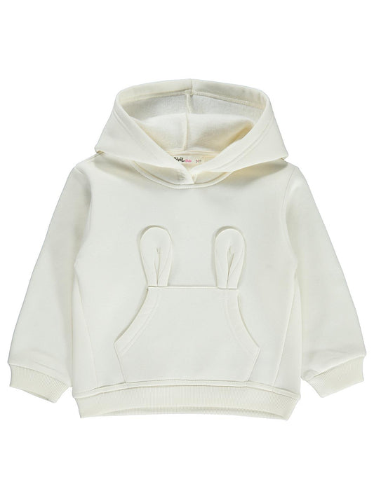 Civil Girls Kanguru Cepli 2-5 Yaş Sweatshirt - Ekru