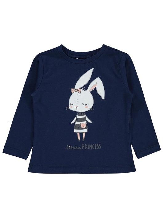 Civil Girls Tavşan Baskılı 2-5 Yaş Sweatshirt - Lacivert