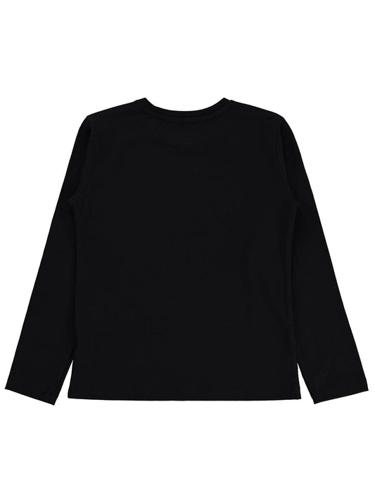 Civil Girls Wake You Happy Baskılı 10-13 Yaş Sweatshirt - Siyah