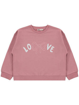 Civil Girls Love Baskılı 6-9 Yaş Sweatshirt - Pembe