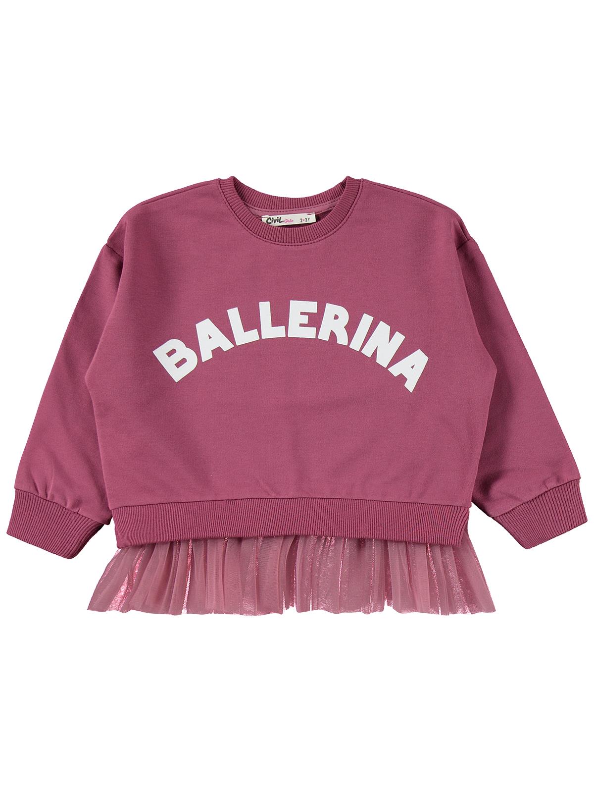 Civil Girls Ballerina Baskılı 2-5 Yaş Eşofman Takımı - Lila