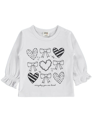 Civil Baby Kalp Baskılı 6-18 Ay Sweatshirt - Beyaz