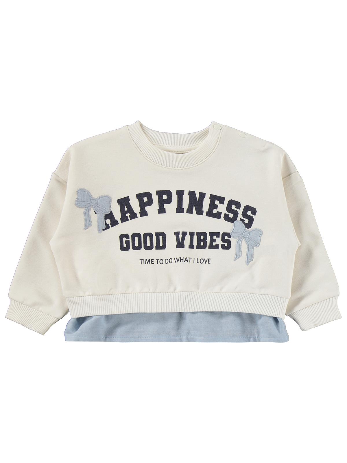 Civil Baby Happınıes Good Vibes Baskılı 6-18 Ay Takım - Ekru