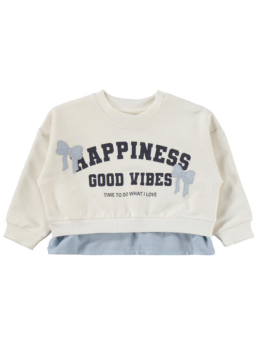 Civil Baby Happınıes Good Vibes Baskılı 6-18 Ay Takım - Ekru