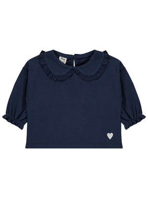 Civil Baby Bebe Yakalı Kalp Nakış 6-18 Ay Sweatshirt - Lacivert