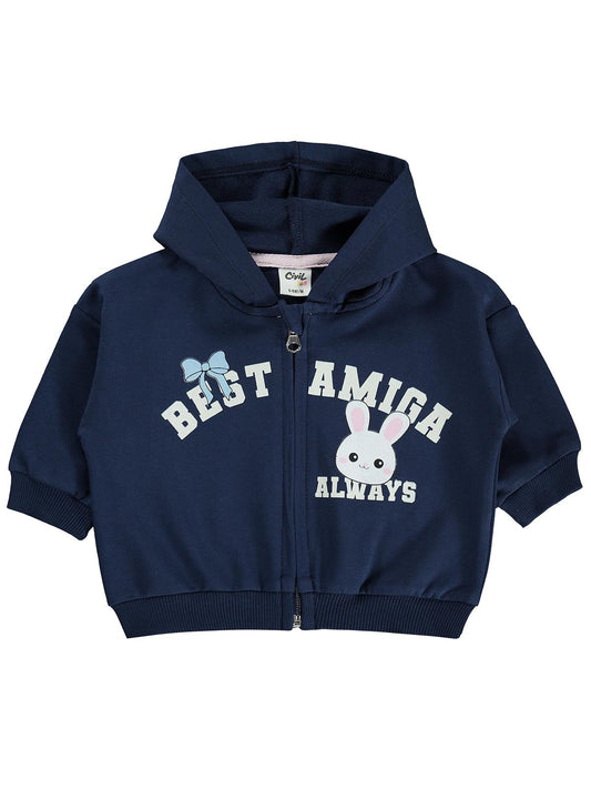 Civil Baby Best Amıga Baskılı 6-18 Ay Hırka - Lacivert