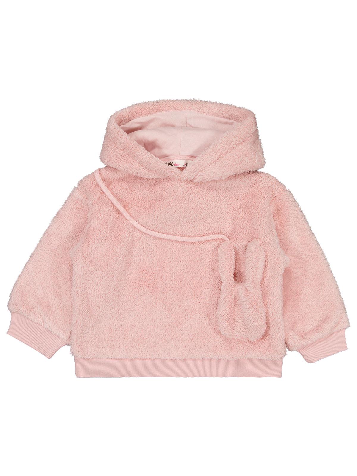 Civil Girls Tavşan Çanta Detaylı 2-5 Yaş Sweatshirt - Pembe