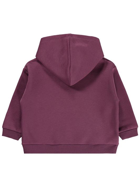 Civil Girls Kız Çocuk Kanguru Cepli Fırfırlı Sweatshirt | 3 İp Uzun Kol | Okul Kreş ve Günlük Kullanım - Lila