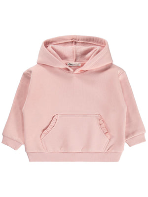 Civil Girls Kanguru Cepli Fırfırlı 2-5 Yaş Sweatshirt - Pembe
