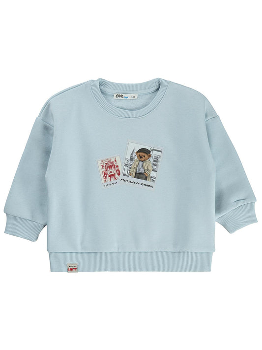 Civil Boys Traveller Baskılı 2-5 Yaş Sweatshirt - Mavi