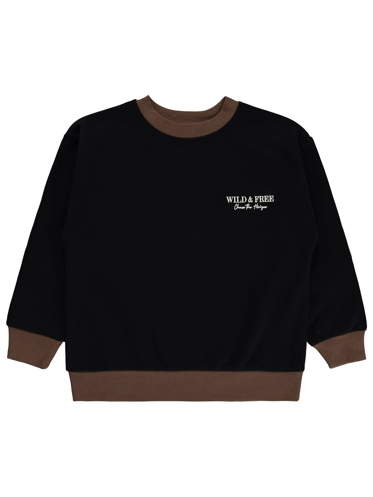 Civil Boys Dirsek Yamalı 6-9 Yaş Sweatshirt - Siyah