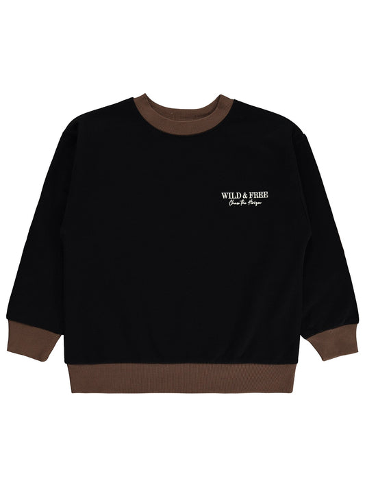Civil Boys Dirsek Yamalı 10-13 Yaş Sweatshirt - Siyah