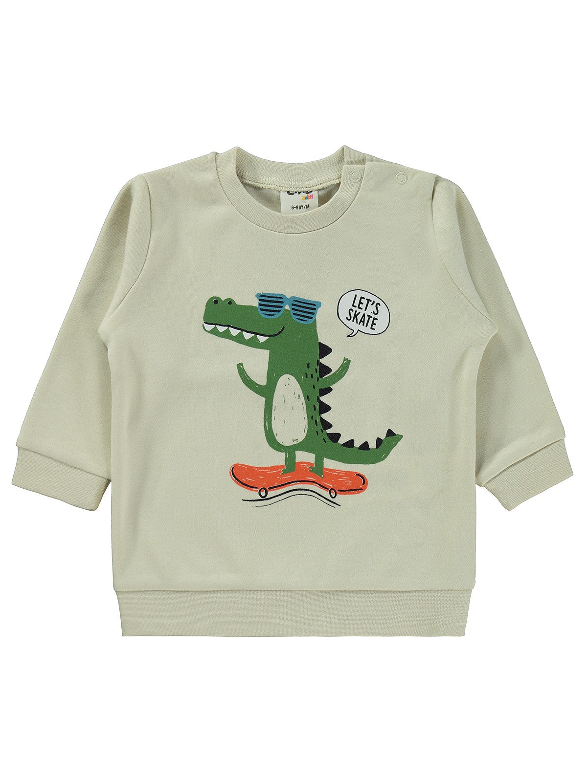 Civil Baby Timsah Baskılı 6-18 Ay Sweatshirt - Bej
