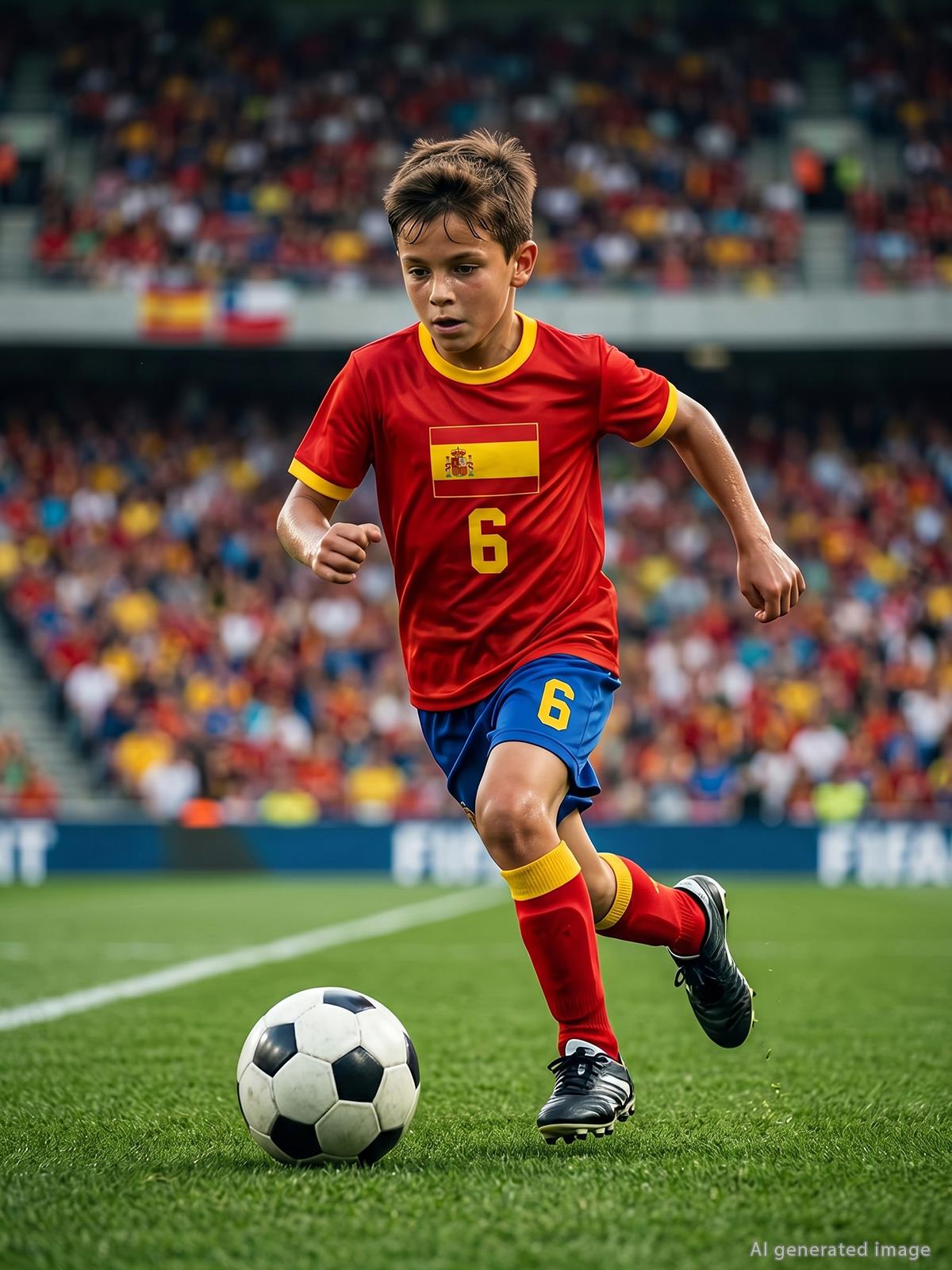 Civil Boys Spain Baskılı 2'li 6-9 Yaş Takım - Pamuk Forma - Kırmızı