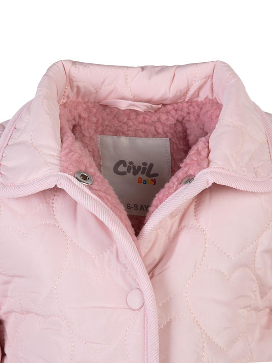 Civil Baby Kalp Desen Yakalı 6-18 Ay Mont - Pembe
