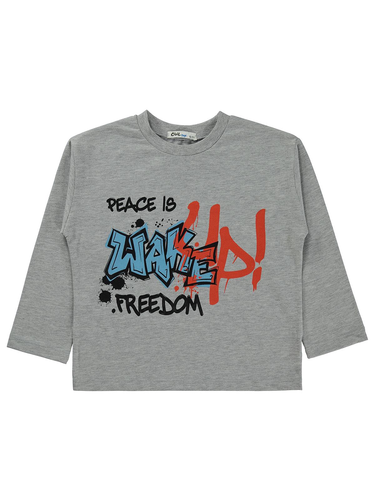 Civil Boys Wake Up Baskılı 10-13 Yaş Sweatshirt Km - Gri