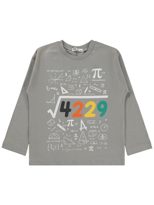 Civil Boys 4489 Baskılı 10-13 Yaş Sweatshirt  - Gri