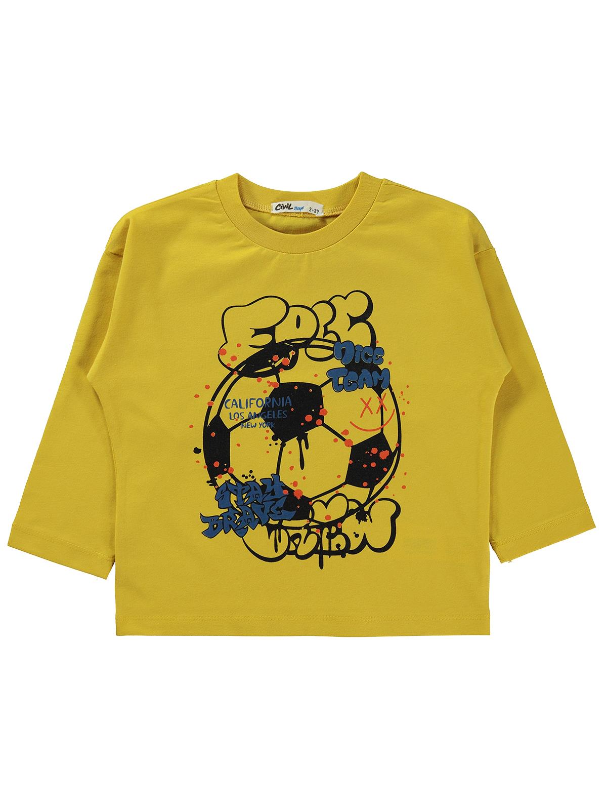 Civil Boys Nıce Team Baskılı 2-5 Yaş Sweatshirt  - Hardal