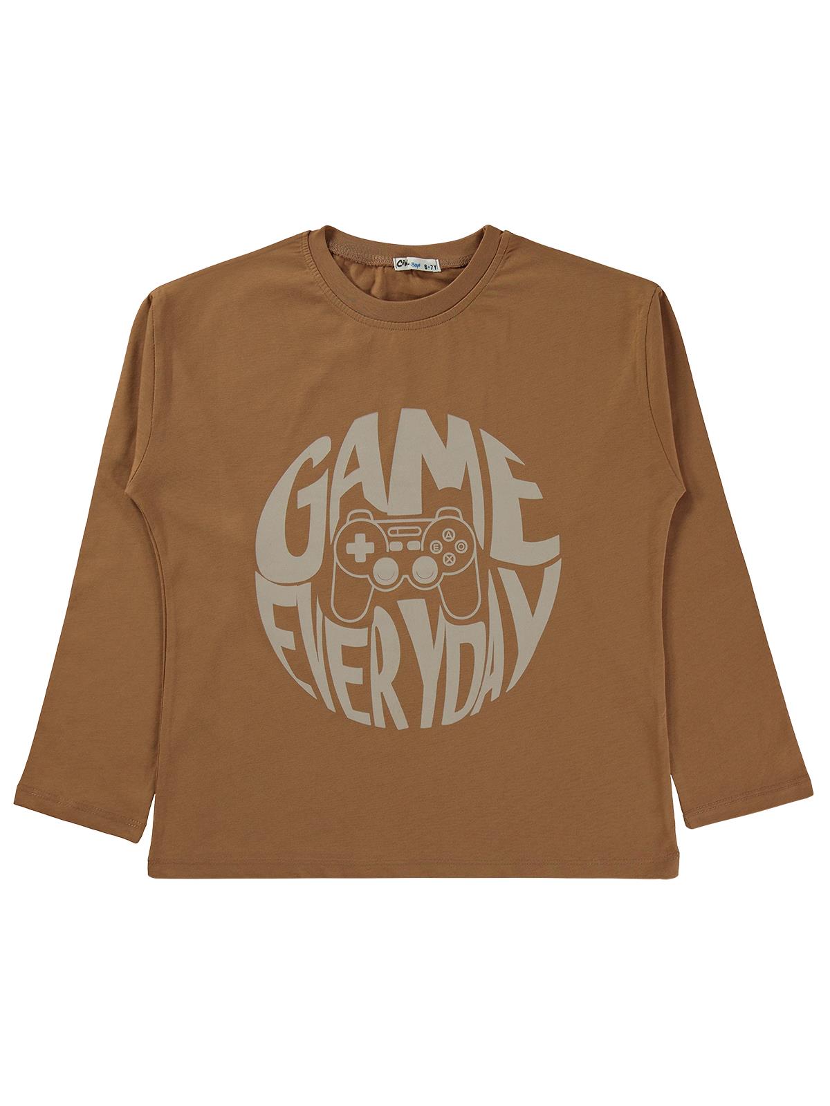 Civil Boys Game Everyday Baskılı 10-13 Yaş Sweatshirt Km - Kahve