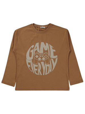 Civil Boys Game Everyday Baskılı 10-13 Yaş Sweatshirt Km - Kahve