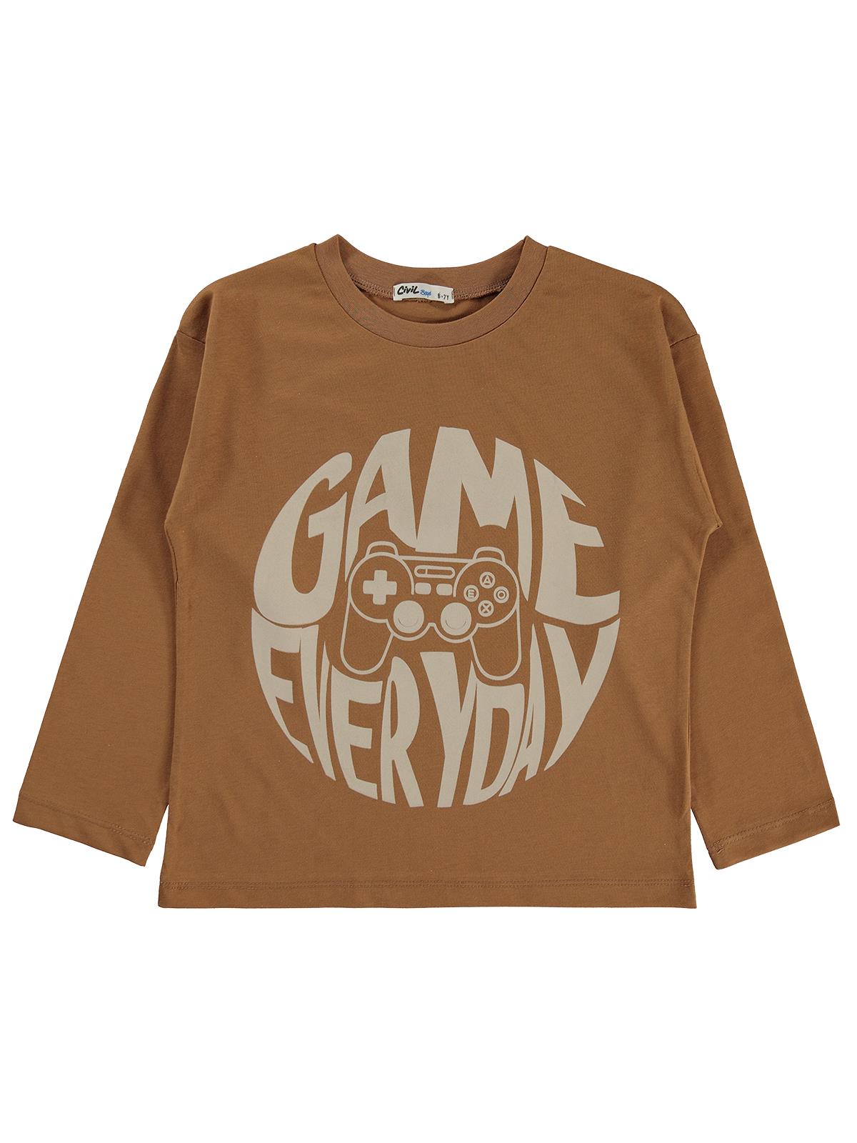 Civil Boys Game Everyday Baskılı 10-13 Yaş Sweatshirt Km - Kahve