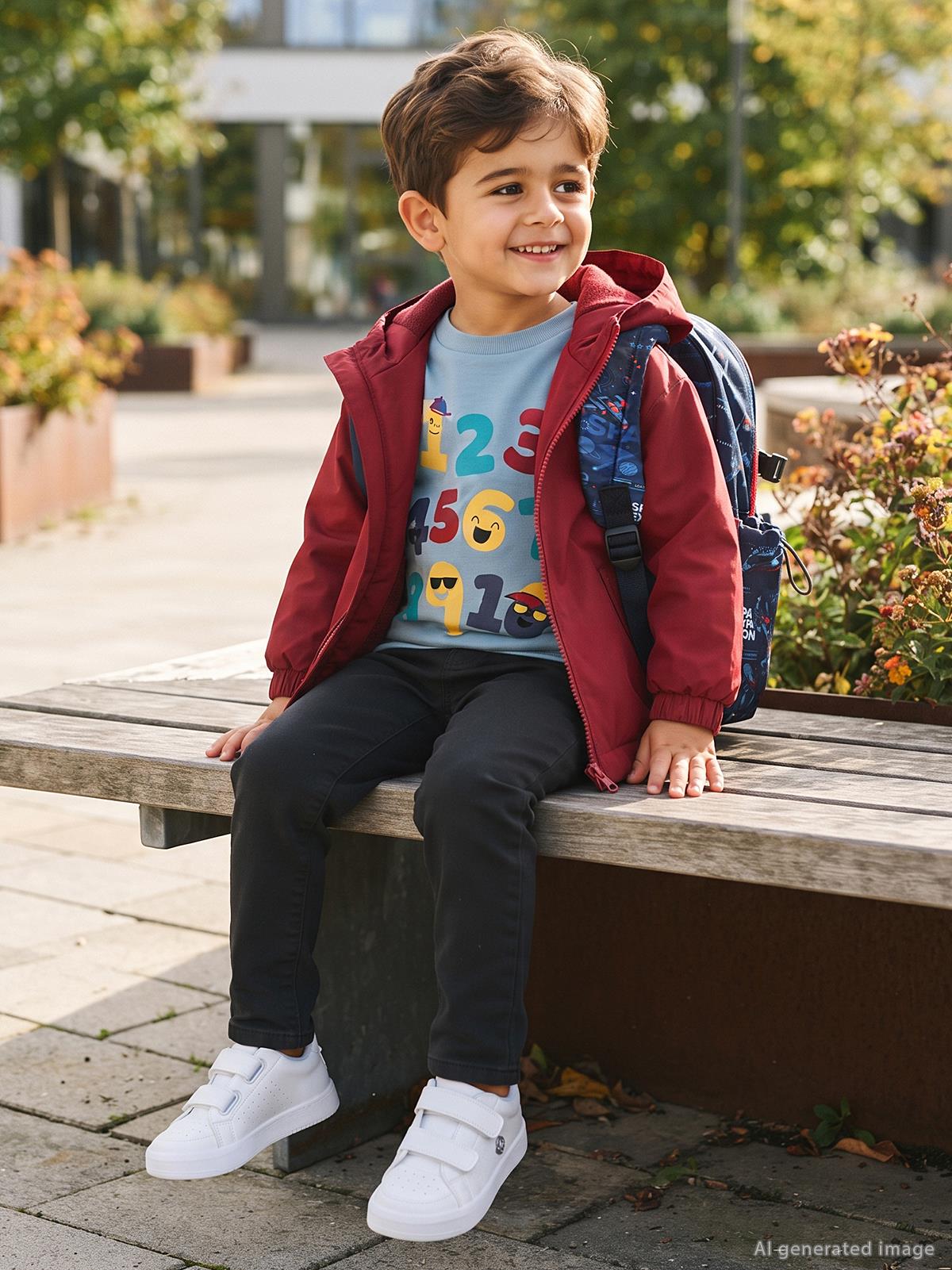 Civil Boys Eğlenceli Sayılar Baskılı 2-5 Yaş Sweatshirt - Mavi
