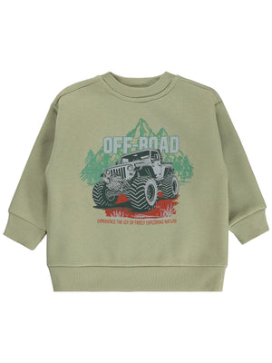 Civil Boys Off-Road Baskılı 2-5 Yaş Sweatshirt - Haki
