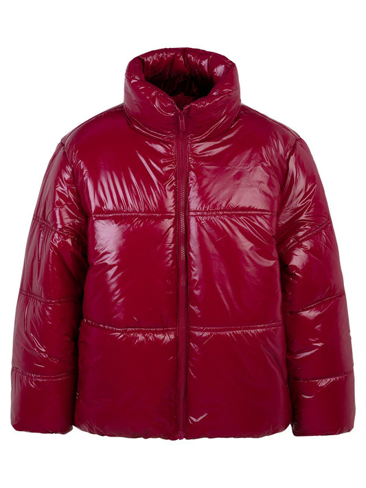 Civil Girls Parlak Kısa 10-13 Yaş Mont - Bordo
