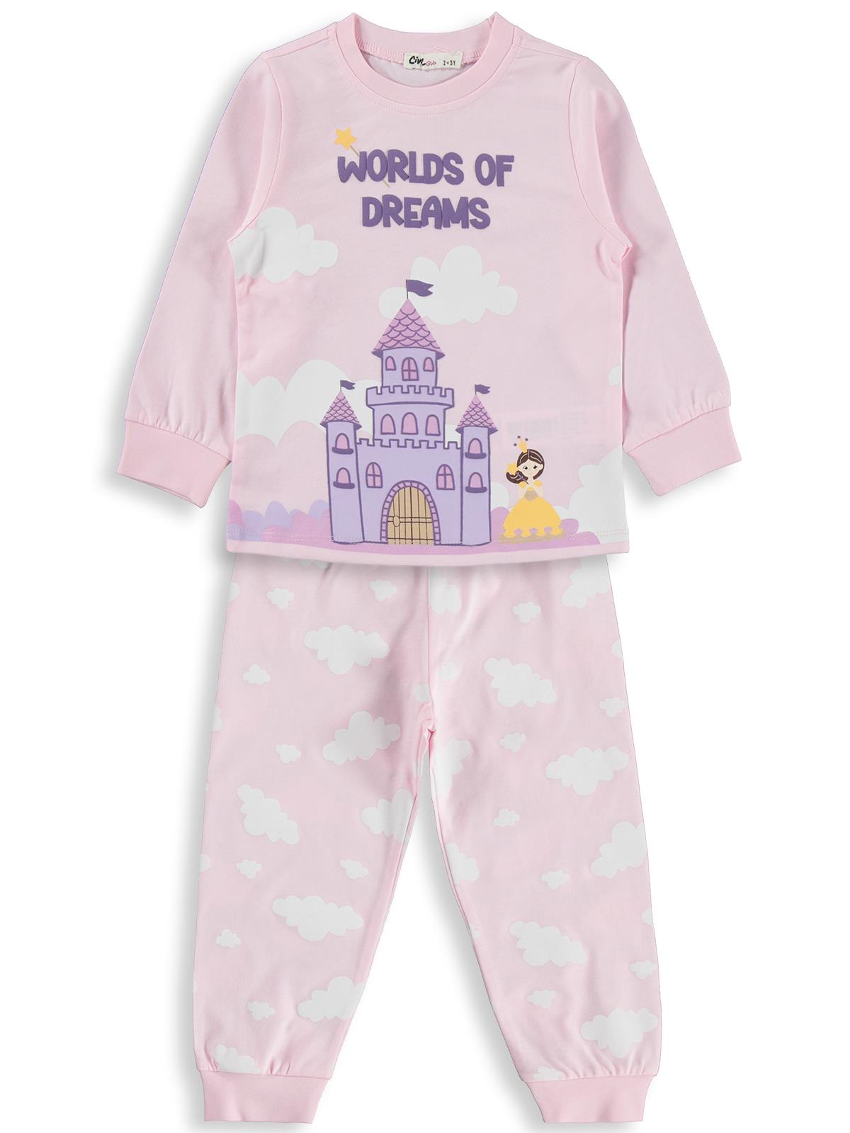 Civil Girls Şato Baskılı 2-5 Yaş Pijama Takımı - Pembe