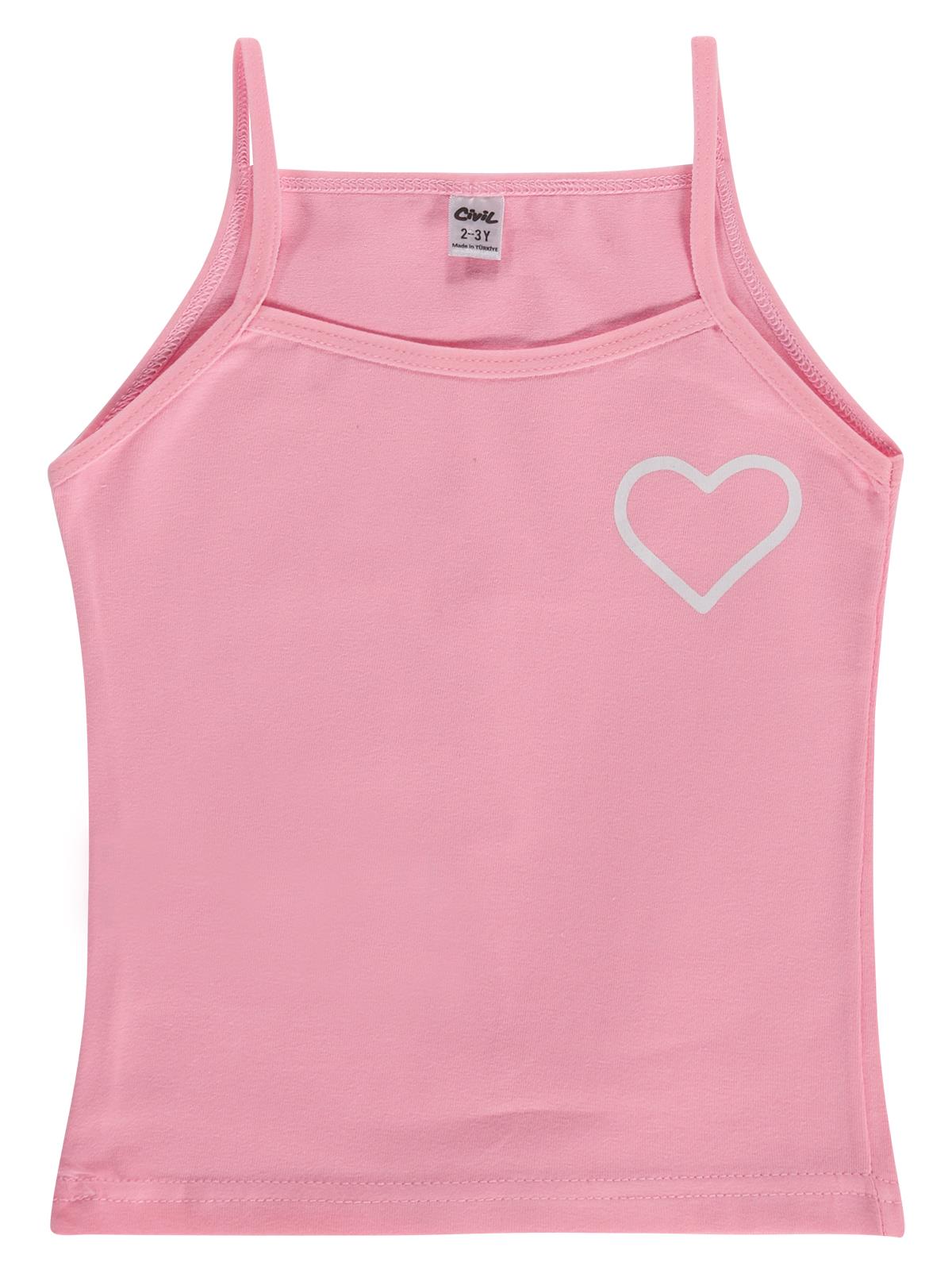 Civil Girls Cute Kalp 2-12 Yaş Kız Çocuk 2'li Atlet
