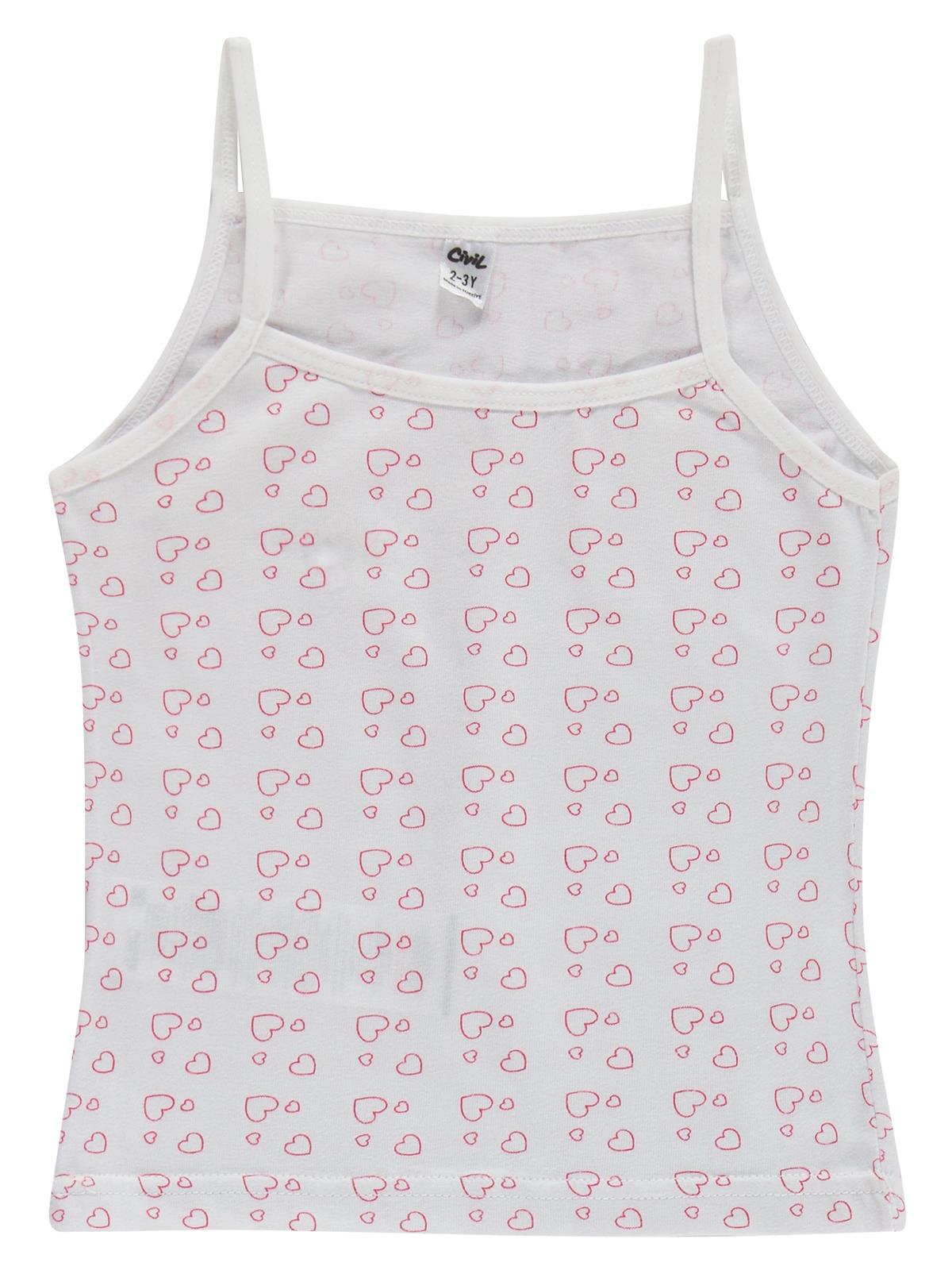 Civil Girls Cute Kalp 2-12 Yaş Kız Çocuk 2'li Atlet