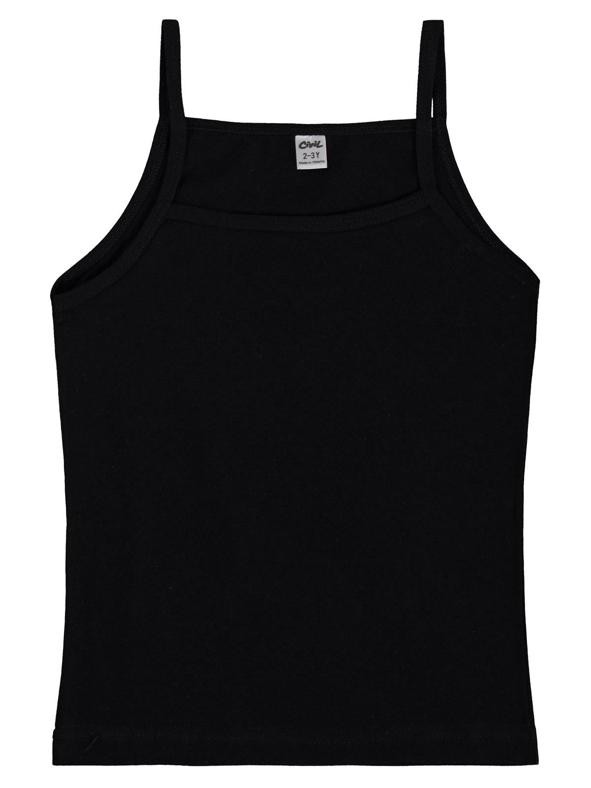 Civil Girls Siyah-Beyaz Basic 2-12 Yaş Kız Çocuk 2'li Atlet