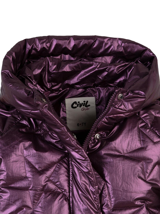 Civil Girls Yıldız Kapitone 6-9 Yaş Mont - Lila