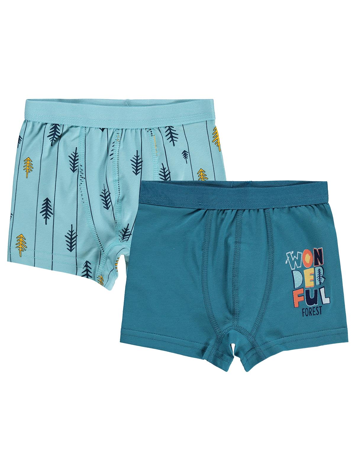 Civil Erkek Çocuk Wonderful Erkek Çocuk 2'li Boxer | Likralı Süprem | Okul Kreş ve Günlük Kullanım