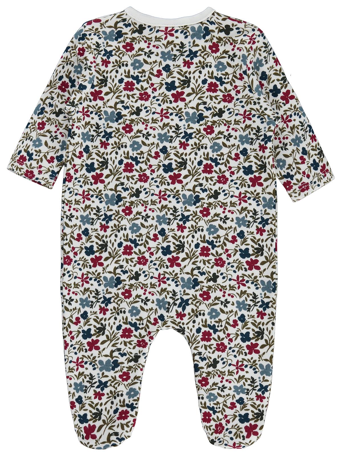 Civil Baby Büyük Çiçek Empirme 1-9 Ay Tulum - Ekru