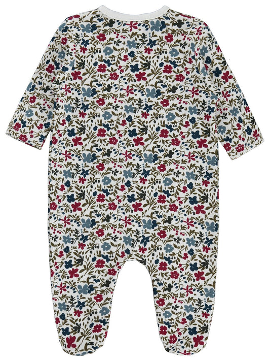 Civil Baby Büyük Çiçek Empirme 1-9 Ay Tulum - Ekru