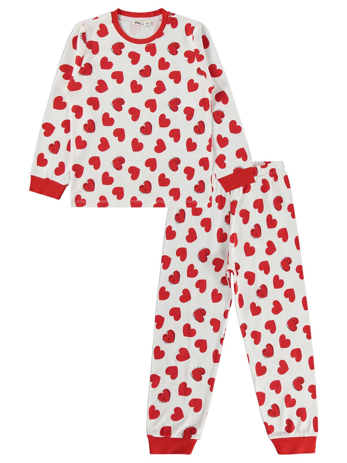 Civil Girls Kalpli 6-9 Yaş Pijama Takımı - Kırmızı