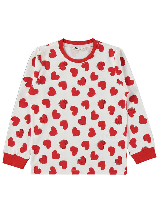 Civil Girls Kalpli 6-9 Yaş Pijama Takımı - Kırmızı