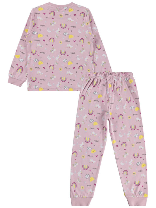 Civil Girls Unicorn Baskılı 6-9 Yaş Pijama Takımı - Lila