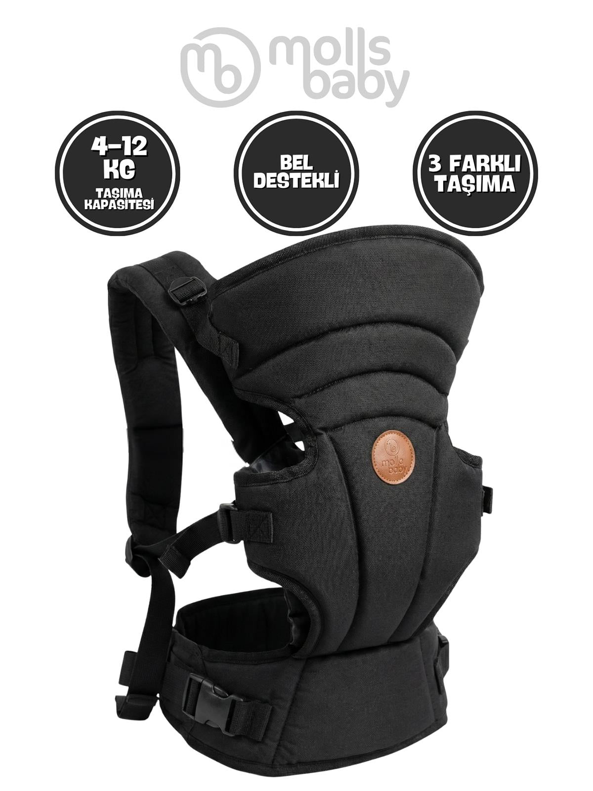 Molls Baby Premium Kanguru - Siyah