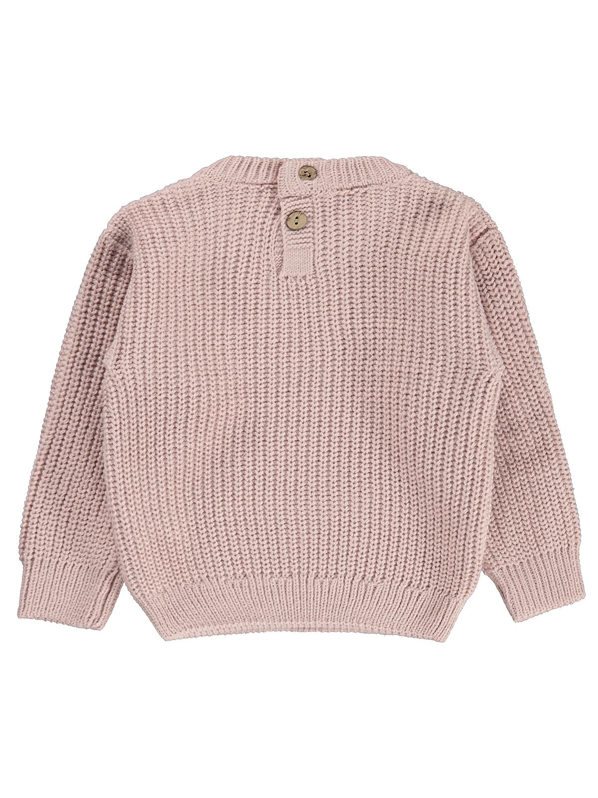 Civil Baby Arkadan Düğmeli Basic 6-18 Ay Kazak - Pudra