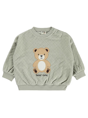 Civil Baby Ayıcık Nakışlı 3-18 Ay Sweatshirt - Haki