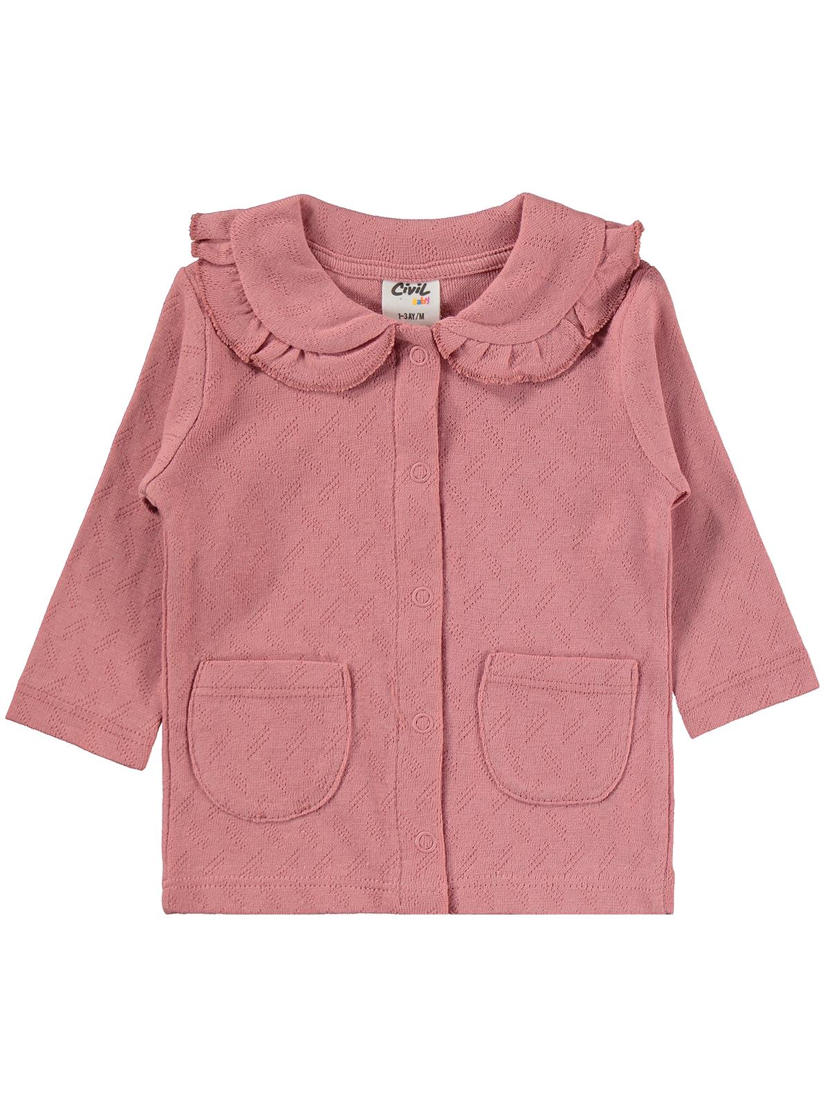 Civil Baby Jakarlı Ribana 1-9 Ay Pijama Takımı - Pembe