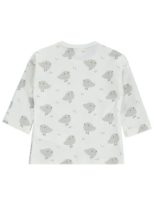 Civil Baby Serçe Empirme 3-18 Ay Sweatshirt - Ekru