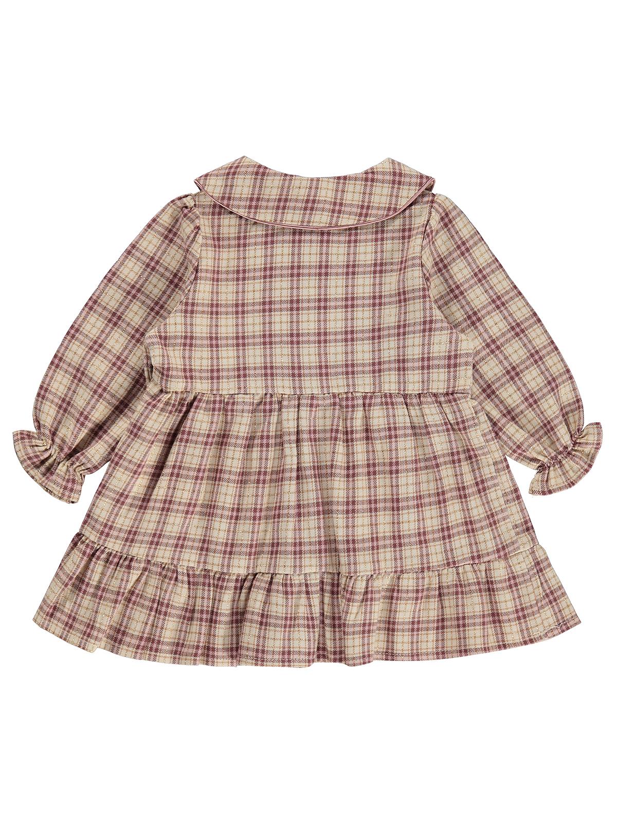 Civil Baby Bebe Yaka Kareli 6-18 Ay Elbise - Kahverengi