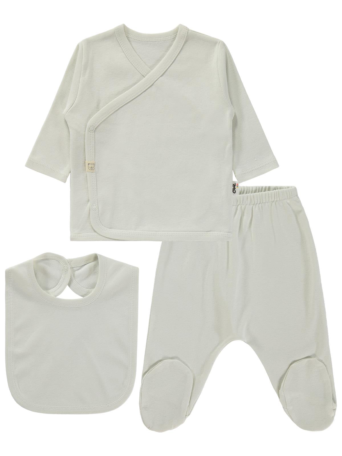 Civil Baby 3'Lü Basic  Zıbın Takımları - Ekru
