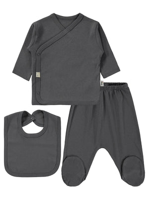 Civil Baby 3'Lü Basic  Zıbın Takımları - Gri